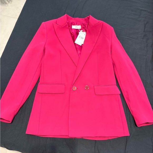 Mango Double-Breasted Blazer Women’s Size S Hot Pink – Brand New with Tags - Picture 1 of 7